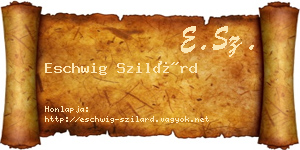 Eschwig Szilárd névjegykártya